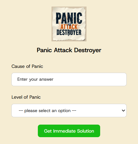 Panic Attack Destroyer App Screenshot