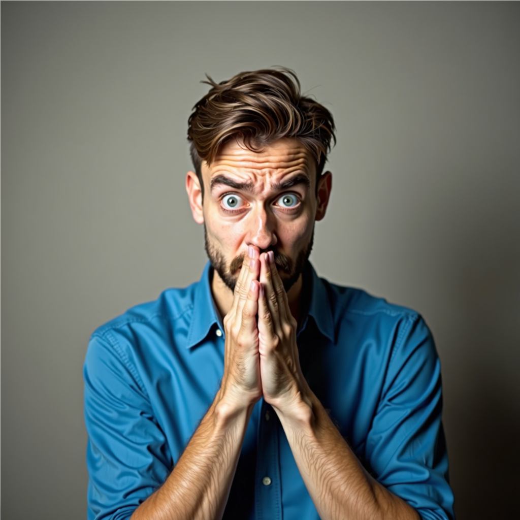 Man experiencing panic attack