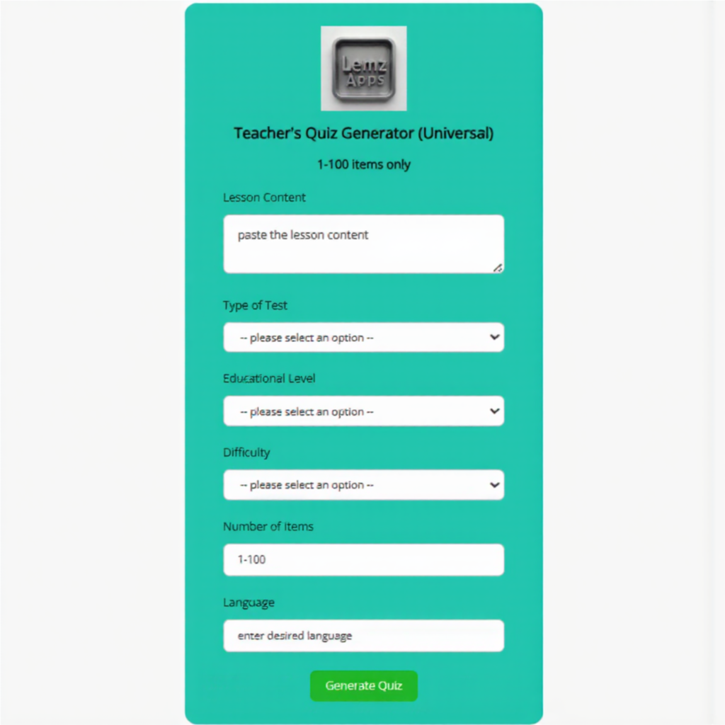 Quiz Generator 100